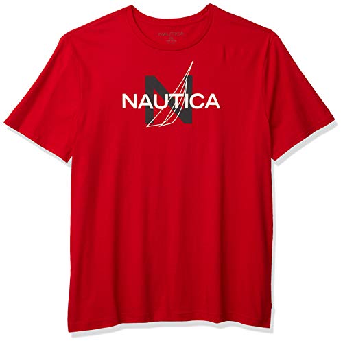 Nautica Men s Short Sleeve 100% Cotton Nautical Series Graphic Tee, Red, X-Large