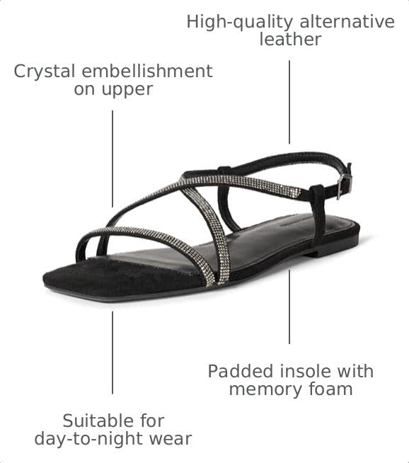 Image of Amazon Essentials Women's Flat Strap Sandals with Memory Foam