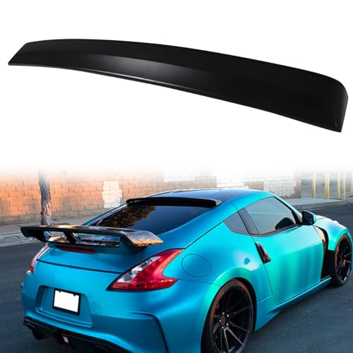 HYPER GLORY Rear Window Roof Spoiler, Compatible with 2009-2020 Nissan 370Z (Not Fit Convertible Models), IKON Style Unpainted Black ABS Rear Windshield Roofline Window Visor, 1 PC