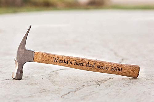 Personalized Dad Gifts from Daughter - Engraved Hammer Christmas Gift for Fathers and Grandpa (Custom text) - Unique Fathers Day Gift for Him, Boyfriend, Dad, Husband