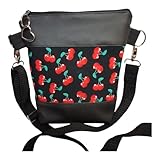 Kleine Handtasche Kirsche Umhängetasche Tasche mit Anhänger Kunstleder