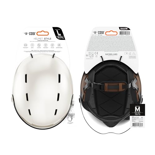 CASR Style - Urbaner Lifestyle-Helm für Fahrrad & E-Scooter - Transparentes Visier & Abnehmbare Ohrpolster - Optimaler Komfort für Damen & Herren - Creme - Größe L