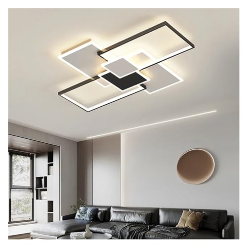 Lampes suspendues LED et lustre noir moderne 110cm télécommandé - 2