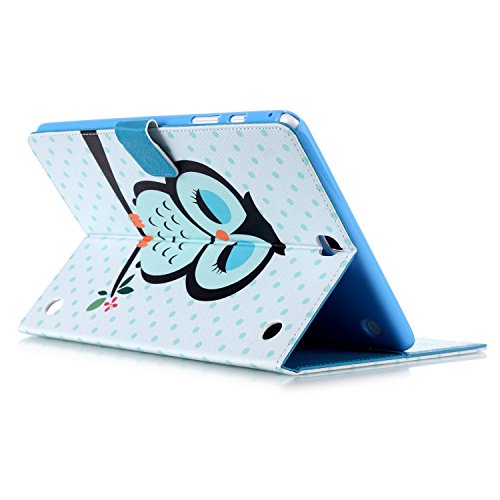 Uucovers Case For Samsung Galaxy Tab A 9.7 Inch 2015 (Sm-T550 /Sm-P550/T55C/P55C) With Card Pockets [Auto Sleep/Wake] Slim Smart Pu Leather Soft Tpu Back Shockproof Cover Folio Flip Stand Wallet, Owl #TOP5