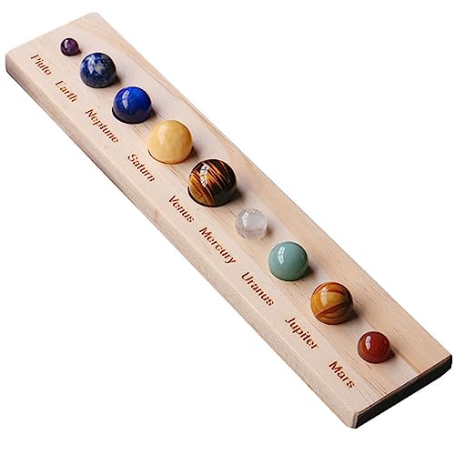 Planetarium Model 10pcs Nine Planets Gem Stones Natural Crystal Raw Stone Solar System Decorations for Home Office Desk Decorations Specimen Ornament