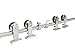 TMS 13FT Satin Stainless Steel Double Sliding Barn Wooden Door Closet Hardware Set