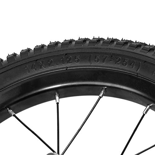 Image of JOYSTAR 12 14 16 18 20 Inch Kids Bike Front Wheels Replacement Bicycle Wheels with 12-20 Inch Solid Air Rubber Tire & Inner Tube Don't Fit Huffy Bike Black & White