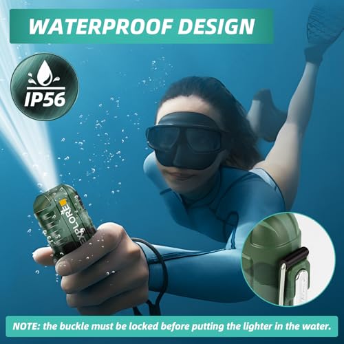 Image of LcFun Arc Lighter, Waterproof Windproof, Type C USB Rechargeable, Dual Arc Plasma, Flameless Electric Lighter with Flashlight, Camouflage, Plastic, Tactical