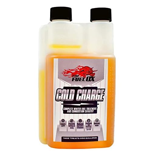 Fuel Ox Cold Charge - Complete Winter Fuel Treatment and Combustion Catalyst - Anti-Gel Fuel Additive & Diesel Engine Lubricant - Prevents Diesel Gelling and Improves Diesel Performance - 16oz Bottle