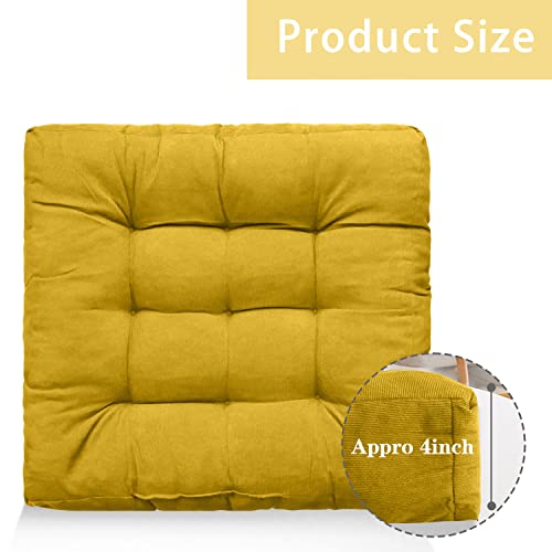 Egobuy Gobuy Meditation Floor Pillow, Floor Pillow Tufted Thicken Sitting Pillows For Floor Chair Pad For Tatami Meditation Office Kitchen Chair Bench Sofa, Cushion 22 X 22 Inch (Yellow) … #TOP6