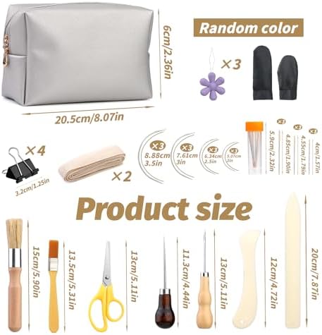 49 Pcs Hand Bookbinding Tools Bookbinding Kits for Beginners Bookbinding Supplies with Paper Awl Binding Ribbon Glue Brush and Steel Ruler for DIY Bookbinding Crafts