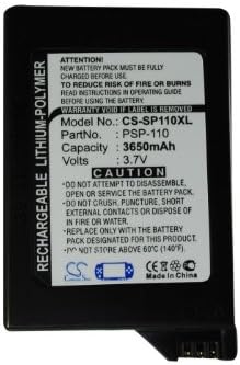 Replace Battery for Sony PSP-110 Applicable to PSP-1000, PSP-1000G1, PSP-1000G1W, PSP-1000K, PSP-1000KCW, PSP-1001, PSP-1006, High Capacity 3650mAh / 13.51Wh