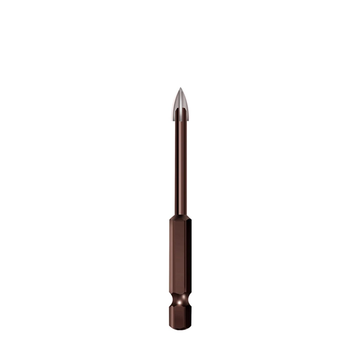 1pcs Cross Hex Tile Drill Bits Glass Ceramic Concrete Hole Opener 4 Blades Carbide Tip Spear Drill Bit 3/4/5/6/8/10/12mm(10mm)