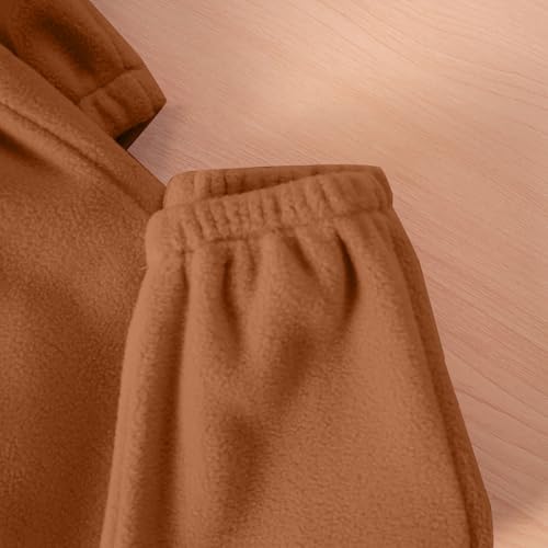 Kids 2 Piece Fleece Sweatpants Set Half Zipper Soft Cotton Pullover Sweatshirts Outfits Boys Girls Fuzzy Coats Clothes4