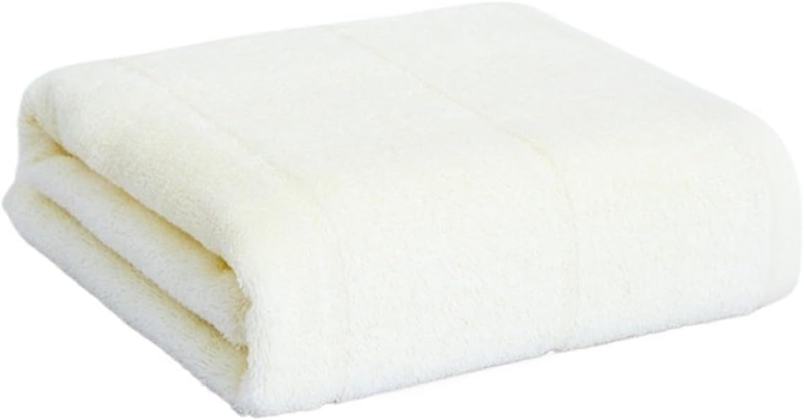 Cotton Bath Towel for Adults, Thick and Absorbent, Soft Bath Sheet 70x140 cm(White)