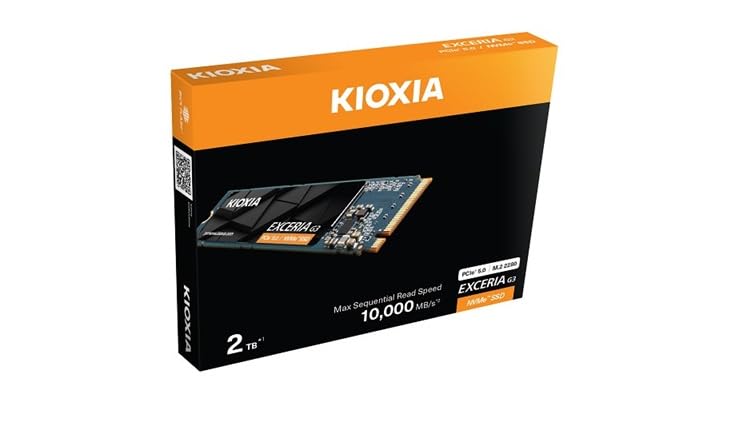 Image of KIOXIA EXCERIA G3 1TB NVMe SSD, up to 10000MB /s R, 5Y Warranty, PCIe Gen5 NVMe M.2 (2280) | Interna| Best for AI Computing and Gaming Storage TBW600