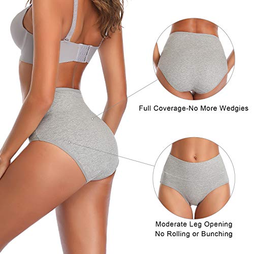 Womens Underwear,Mid Waist No Muffin Top Full Coverage Cotton Brief Ladies Panties Lingerie Undergarments For Women Multipack (Xx-Large(Size 9), Multi-F-5 Pack) #TOP2