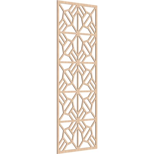 Image of 35 3 /8 inch W x 89 3 /8 inch H x 1 /4 inch T Auburn Decorative Fretwork Wood Wall Panels, Red Oak