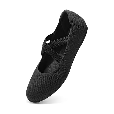 Arromic Flats for Women Round Toe Ballet Flats with Straps Women Ballerina Flat Shoes Dressy Comfortable for Work Wedding Office Casual Black Cover