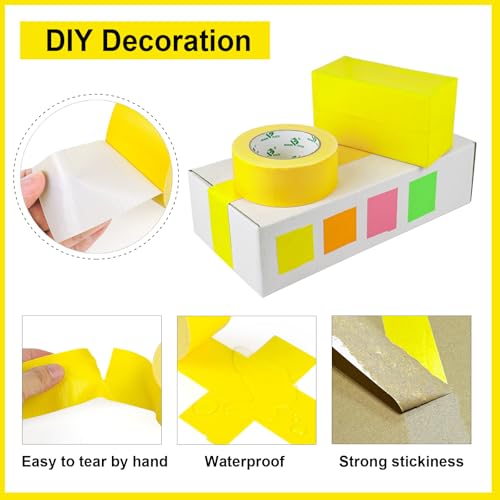 Image of BOMEI PACK Light Yellow Duct Tape, 3Rolls Heavy Duty Strong Industrial Color Duct Tape 9.0mil x 1.88inch x 30yds for Packing and Repairing