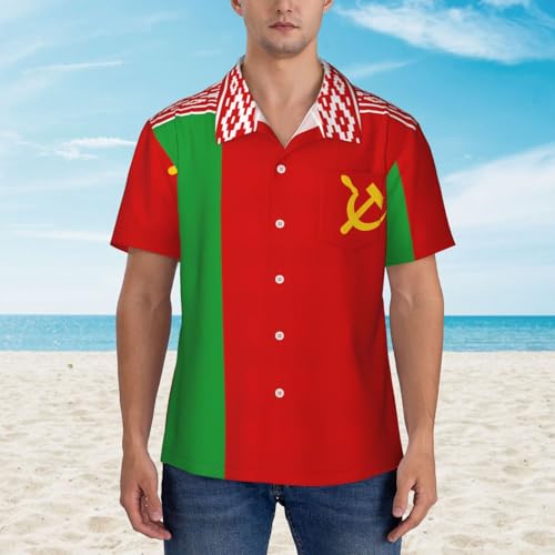 Chemise hawaïenne drapeau Biélorussie pour vos soirées plage et barbecues d'été - 3