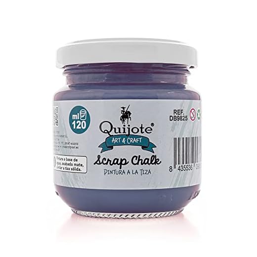 Quijote Paper World PINTURA A LA TIZA Chalk paint, a base de agua, 120ml, para muebles, madera, metal, cerámica, piedra, escayola, vidrio - AZUL PETRÓLEO.