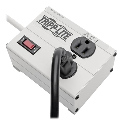 Image of Tripp Lite ISOBAR2-6 Isobar 2 Outlet Heavy Duty Power Strip Surge Protector, 1410 Joules, 6ft Cord, Flat Plug, Metal Power Strip, Industrial Garage Work Shop Bench, Under Desk and Wall Mountable