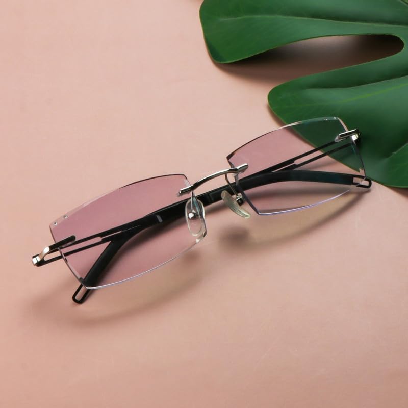 Miniatura 4 de LifeArt Gafas de lectura con bloqueo de luz azul, anti rayos azules, reducen la fatiga ocular, marco sin montura con diamante elegante