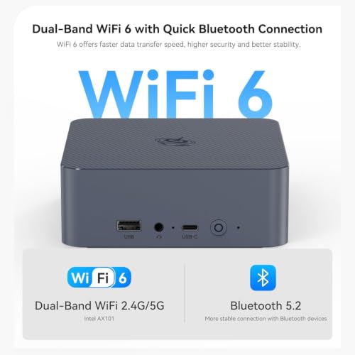 Image of Beelink EQI13 Mini PC, Intel Core i5-13500H Processor (12C /16T up to 4.7GHz), 24G LPDDR5 500G M.2 NVME SSD, WiFi 6 /BT5.2 /Dual 1000M LAN, Mini Desktop Computer Dual Display Built in PSU, W11 Pro
