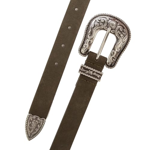 Image of Lucky Brand Women's Western Leather Belt | Classic | Fashion | Vintage | Buffalo Leather | Western-Inspired