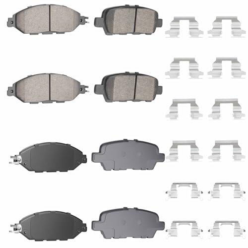 Rear and Front Ceramic Brake Pads Fit for Nissan Murano 2015-2020 Nissan Pathfinder 2013-2019 Infiniti JX35 2013 QX60 2014-2019 -8pcs