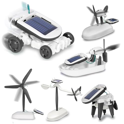 JAMARA 400185 Solar Kit 6in1 Geschenke ab 10 Jahre für Kids, Spielzeug Roboter, Solar Spiel Technik Toys, 6 mögliche Modell, Fahren, Schwimmen, Drehen, Strom aus Sonnenenergie