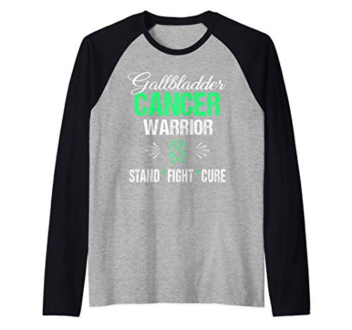 Gallbladder Cancer Awareness Warrior Survivor TShirt Camiseta Manga Raglan