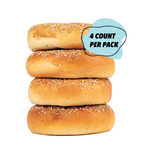 Sola Low Carb & Keto Friendly Bagels, Sesame - 6G Net Carbs & 19G Of Protein No Added Sugar, Plant Based, Low Calorie Bagels - 12 Oz (4 Bagels/Pack) (Pack Of 3) #TOP3