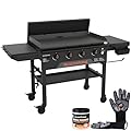 Blackstone Original 36 Inch Omnivore Griddle 2212 with Hard Cover and Side Shelves, Outdoor Flat Top Grill with Seasoning, Blackstone Griddle Gloves