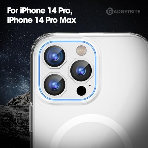 Image of GadgetBite Snaptra Octagon Lens Protector Compatible With iPhone 14 Pro & iPhone 14 Pro Max - 9H Tempered Glass Camera Cover with Metal Ring, Scratch-Resistant,Camera Lens Protection - Silver