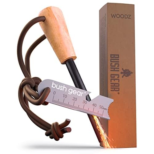 Bush Gear Feuerstahl Outdoor XXL – Extremer Funkenflug – Magnesium Feuerstarter Set – Bis zu 20.000x zünden, Feuerstein für Survival, Zuhause, Camping und Bushcraft Abenteuer
