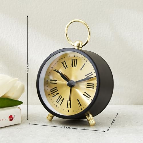 Image of Home Centre Casablanca Gloss Glass Roman Table Clock - 8x4x11.5cm