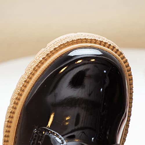 Boys Girls Winter Boots Waterproof Lace Up Glitter Mid Calf Boots Shoes with Side Zipper for Toddler/Kid/Big Kid (A, 10.5-11 Years Big Kids)3