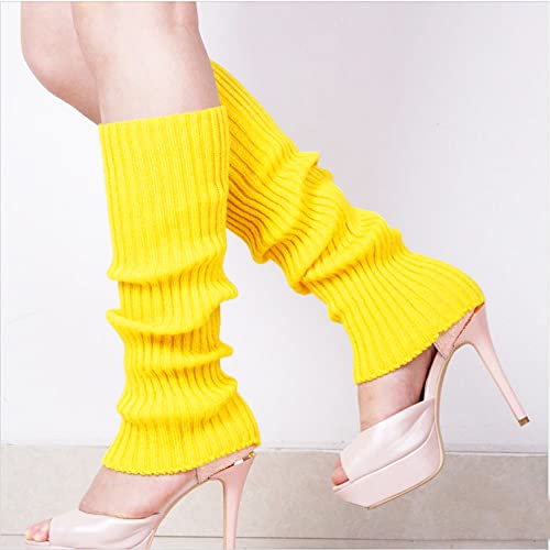 CHUNG Women Juniors Knitted Leg Warmers 16" Neon Party Dance Sports Fitness Halloween Accessory Pack of 1/2/34