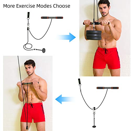 PELLOR Fitness LAT and Lift Pulley System, Weight Pulley System with Loading Pin, Cable Machine for Triceps Pull Down, Biceps Curl, Back, Forearm, Shoulder- Pulley Cable System Home Gym Equipment - Thumbnail 4
