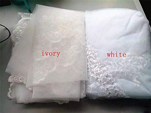 Fenghuavip Cathedral Wedding Veils for Bride 1 Tier Full Lace, Ivory, Size 4.0