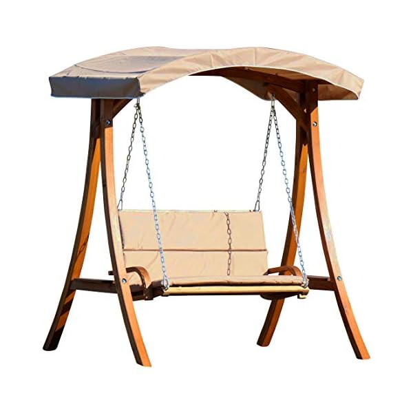 ALEOS Design Hollywoodschaukel Rio Lärchenholz Braun