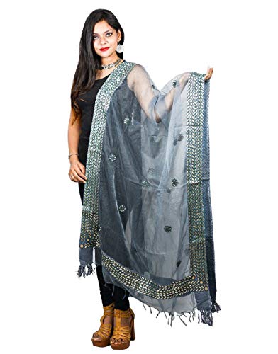 Dupatta Scarf Organza Chunni Gotta Patti Work Stole Hijab Party Wear Head Wrap Gift For Women