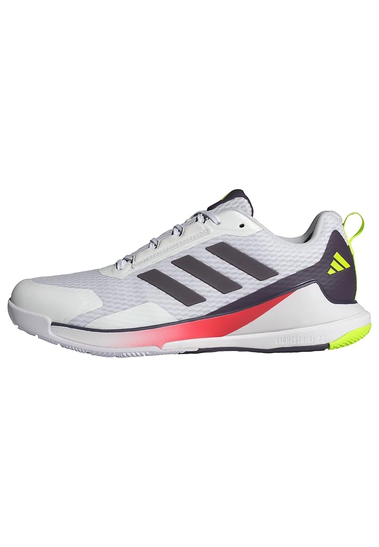 adidas Men's Novaflight 2 Indoor Shoes, Cloud White/Aurora Met. / Aurora Plum, 7.5 UK