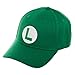 Mario Cosplay Hat, Mario Luigi Brothers Cosplay - Officially Licensed Luigi Hat, 100% Cotton, 58 cm, Green, for Gaming Enthusiasts