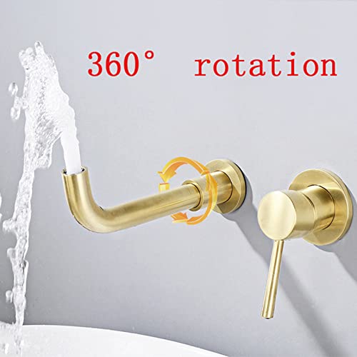 Robinet de lavabo de salle de bain à poignée unique encastré orientable