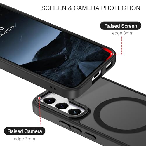 Image of BENTOBEN Samsung Galaxy S22 Case, Galaxy S22 Magnetic Case [Compatible with MagSafe] Translucent Matte Slim Shockproof Women Men Protective Case Cover, Black