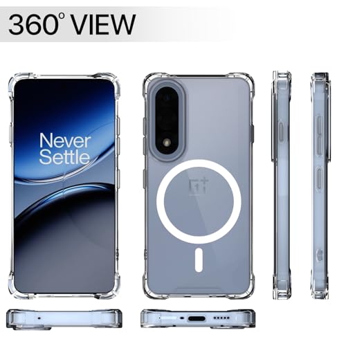 Image of Outlouders Back Cover for OnePlus Nord 5 5G Mag-Safe Transparent PC + TPU Bumper Case with Magnetic Support Shockproof Protection (Transparent Mag-Safe)