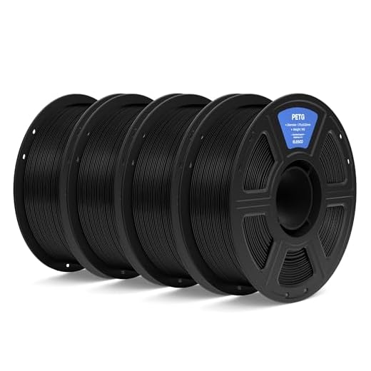 ELEGOO PETG Filament 1.75mm Black 4KG, 3D Printer Filament Dimensional Accuracy +/- 0.02 mm, 4pcs 1kg Spool(2.2lbs) Fits for Most FDM 3D Printers